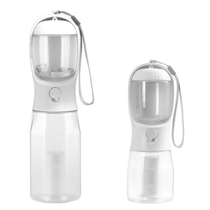 Portable dog water bottle in 300 ml and 600 ml sizes