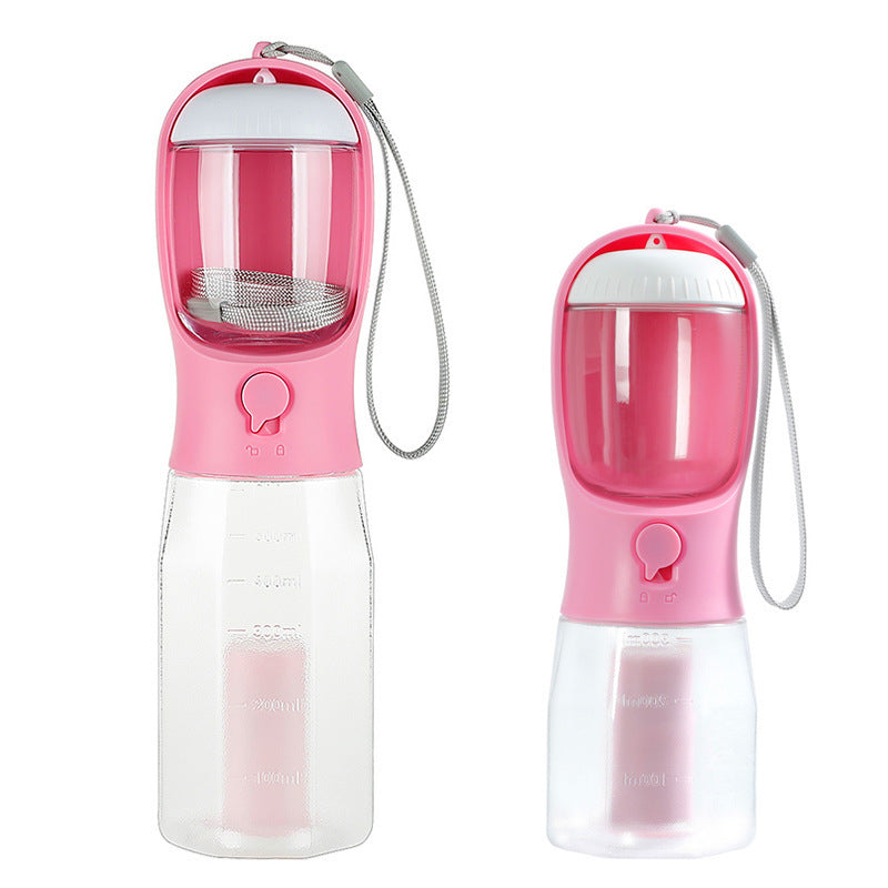 Portable dog water bottle available in three colors