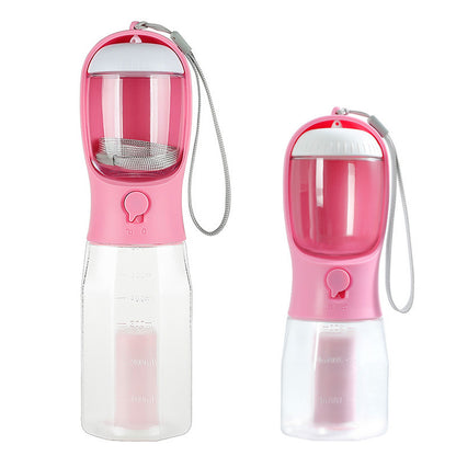 Portable dog water bottle available in three colors